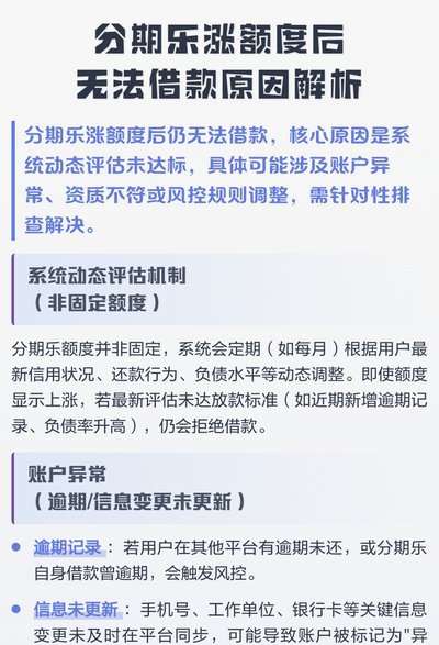 分期乐额度怎么涨？看这里！